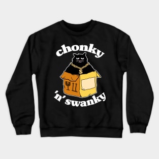 Funny Chonky ´n´ Swanky Black Cat In The Box Gift Crewneck Sweatshirt